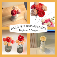 Bouquet de fleurs bougies