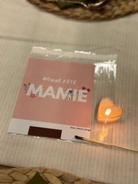 Carte parfumée bougie - fête des grands mères