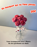 Vase + fleurs de cire parfumée