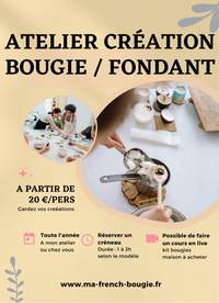 Atelier de création de bougie, fondant